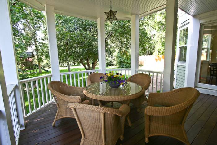 Juniper-covered patio